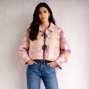 Vintage Quilt Coat Cropped Handmade